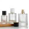 High-Grade Transparent Spray Bottle: 30ml with Vertical Stripes & 50ml Round Bottom Perfume Bottle with Screw Cap