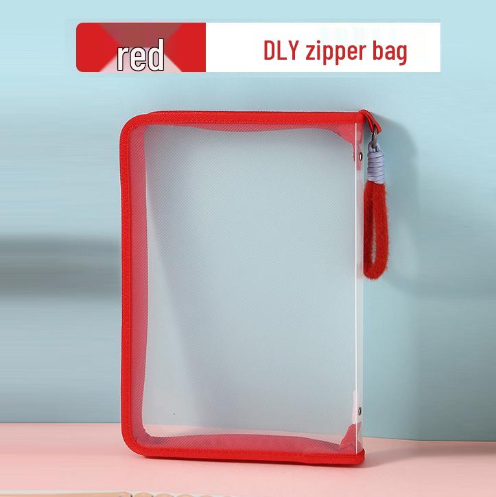 Large Waterproof Transparent A4 Zippered Tote File Storage Bag for Students
