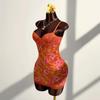 2025 Cross-border Sexy Lace Slip Dress: Waist-cinching Retro Floral Print, Backless, Hip-hugging, Ruffled Design.