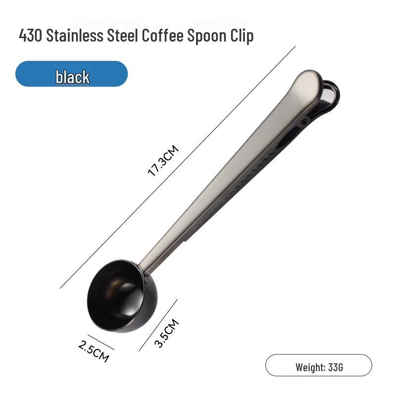 Sanrui Stainless Steel Coffee Measuring & Sealing Clip Spoon