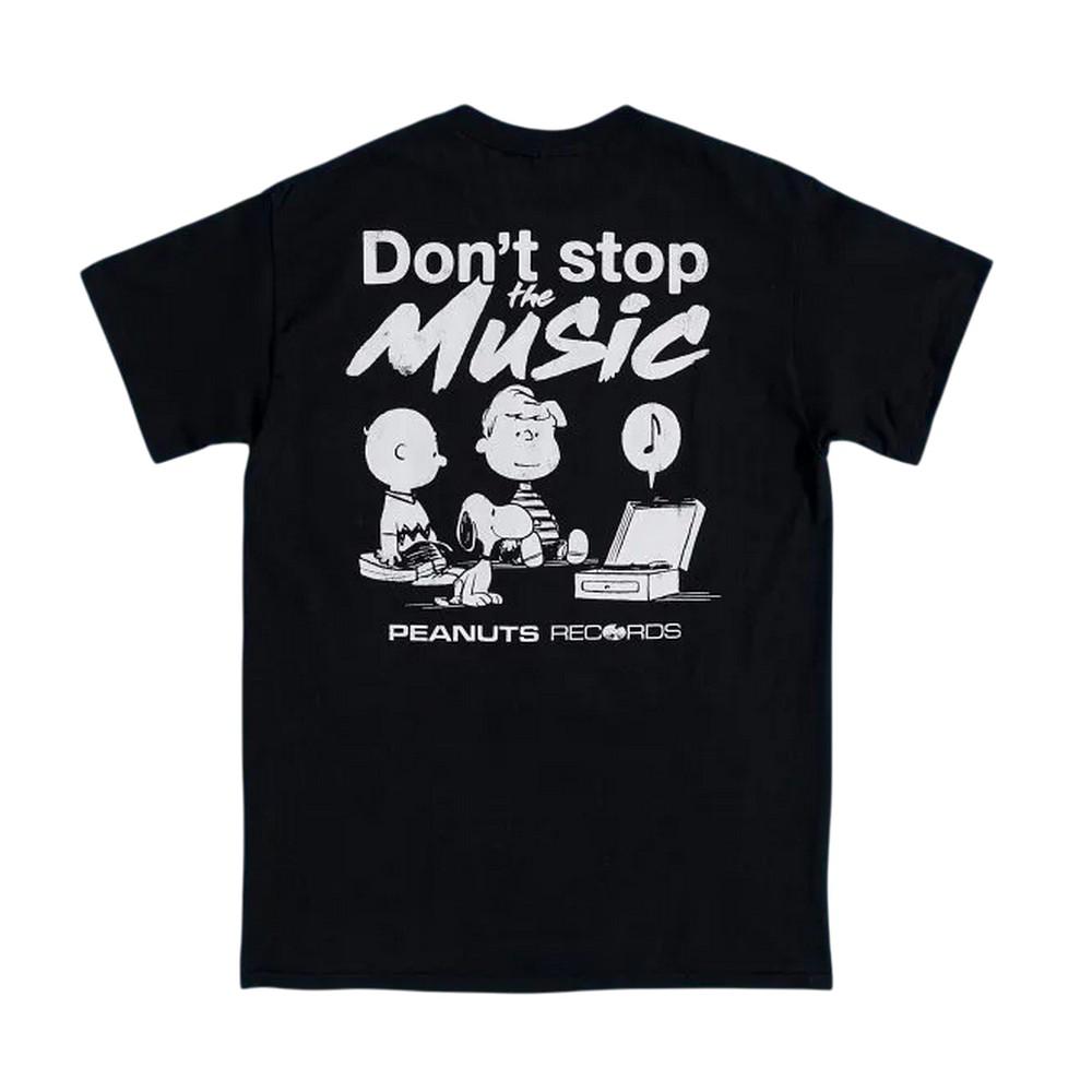Peanuts Unisex Adult DonÂ´t Stop The Music Snoopy Back Print T-Shirt