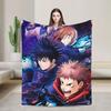 Team Jujutsu Kaisen Flannel Blankets Anime Japan Manga Gojo Megumi Yuuji Novelty Throw Blanket for Home 200x150cm Rug Piece,