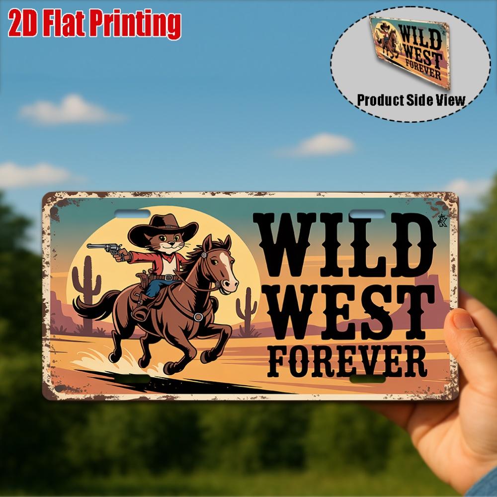 D Flat pc Vintage Metal Sign for Decorative Purposes Only Outdoor Plaque Wall Decoration Wild West Aluminum Sign 15x30cm(5.9x7.8inch)