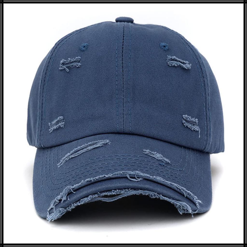 Plain Distressed Simple CA537 [White Fang] Cap, Design, Sports, Men's, Women's, (Black)