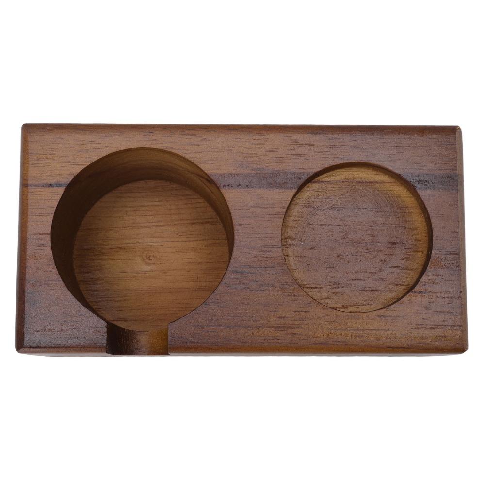 Solid Beech Wood Coffee Portafilter Holder Coffee Tamping Station  Coffee Making Accessories