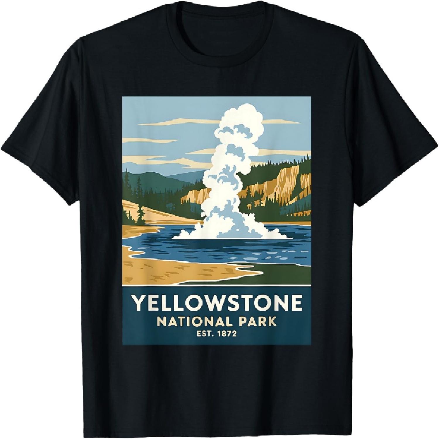 

Yellowstone National Park Vintage Camping Hiking Men Women T-Shirt XXXXXL різнокольоровий