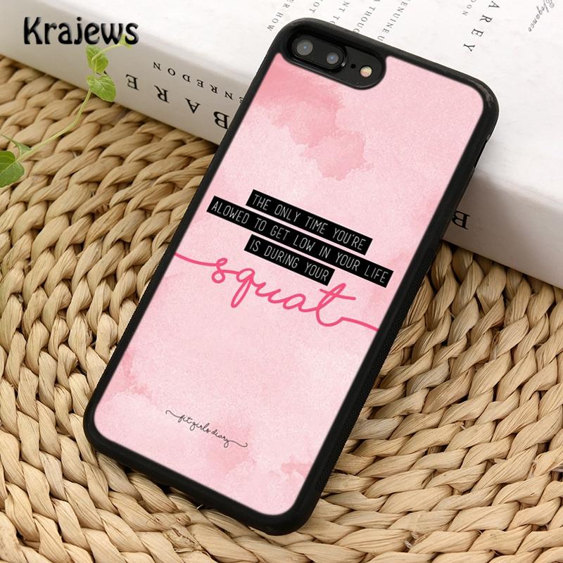 Krajews Pink Workout Motivation fitness Gym Phone Case For iPhone 17 Air 16 15 14 plus 11 12 13 pro max Plus coque Fundas