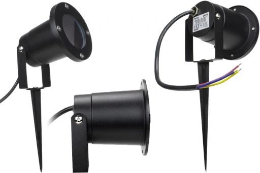 Reflektor Ogrodowy Do Oświetlania Drzew Lampa Wbijana Gruntowa Czarna 230V