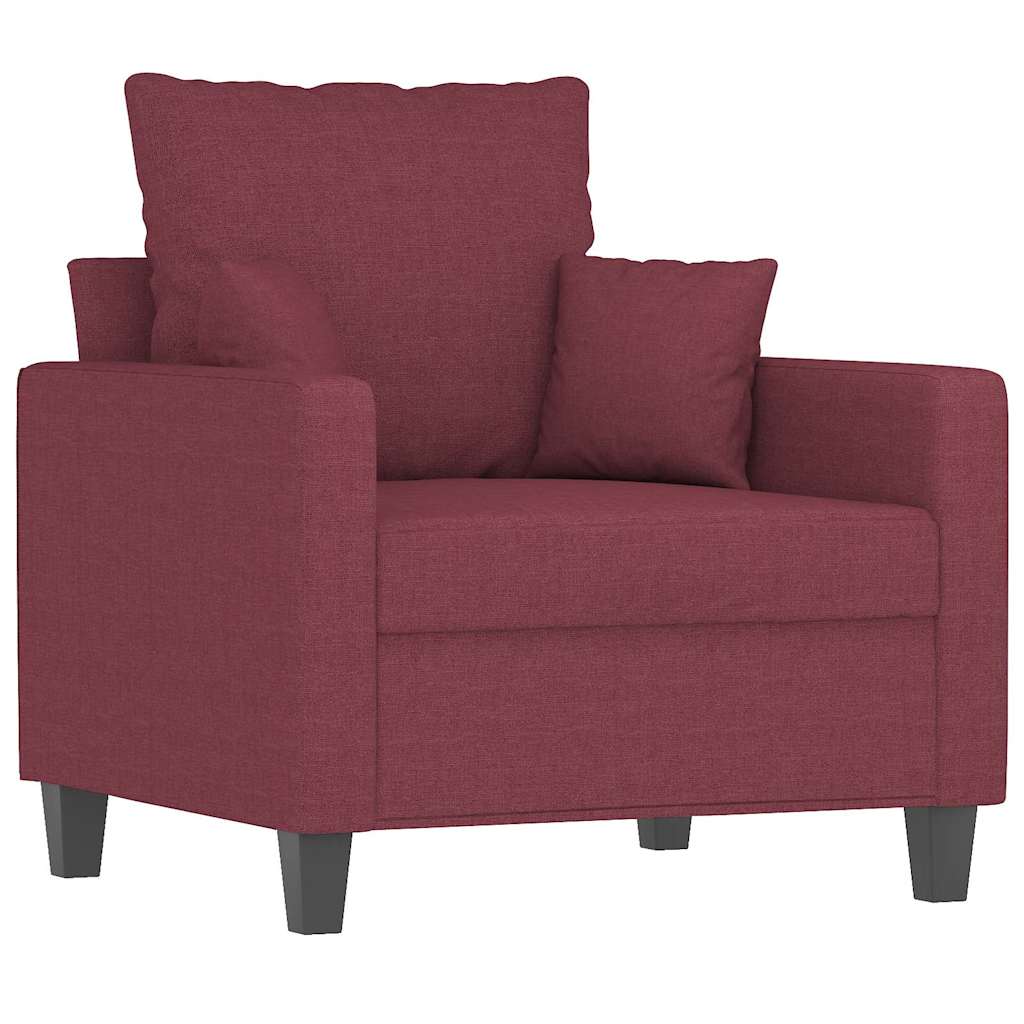 Vidaxl Armchair, Wine Red, 60 Cm, Upholstered In Fabric