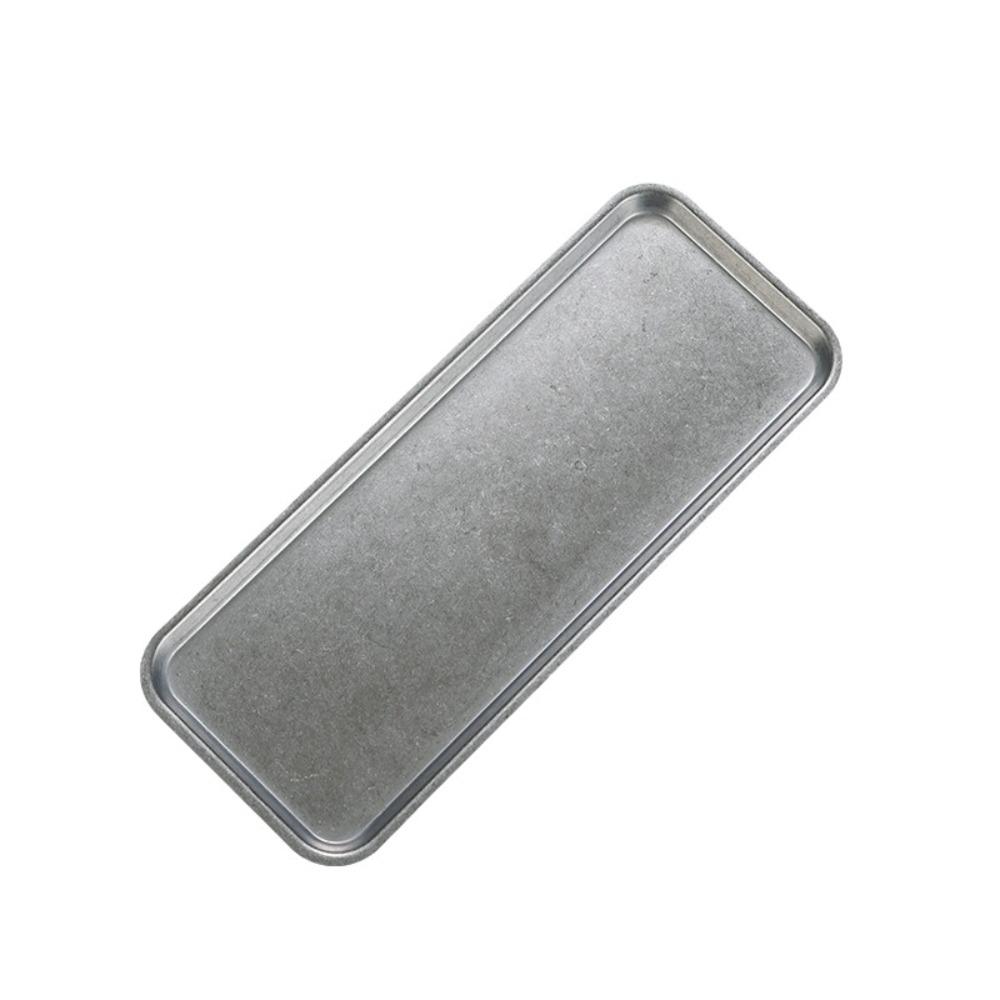 Irregular Shape Vintage Stainless Steel Meal Plate Anti-fall Unbreakable Dinner Plate Industrial Style Bone Dish Camping