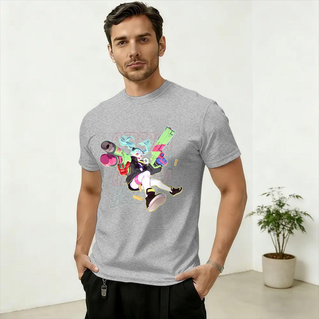 Unisex TShirt CCyberpunks Edgerunners Vintage Pure Cotton Tee Shirt Short Sleeve T Shirt Round Collar Clothes Party