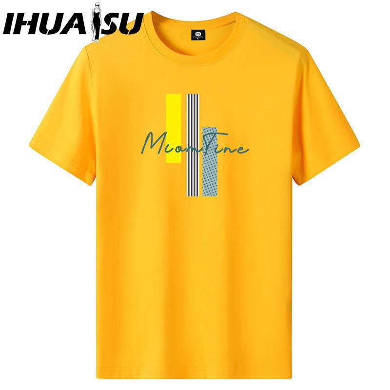 IHUASU Kurzarm-T-Shirt aus Baumwolle für Herren, modisch, lockeres Halbarmhemd, bedrucktes mitfühlendes Hemd