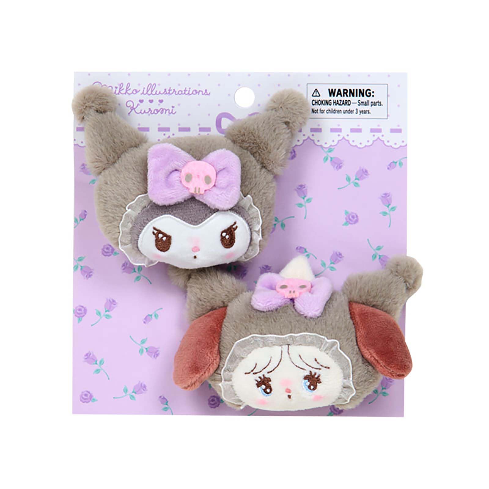 

Sanrio Mikko Illustrations Hair Clip and Ages 3 and 220051 Set, Kuromi, Right-Facing Left-Facing, Up,