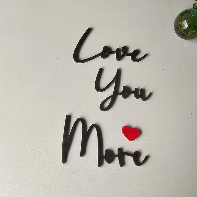 Love You Bye Panneau Décoration au-dessus de la Porte Décoration Murale Décoration en Écriture Bois Pour Porte Maison Cadeau Saint-Valentin Mariage Thanksgiving