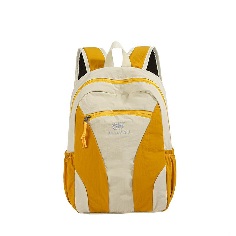 Schoolbag New Simple Sports Backpack Women's Large Capacity Lightweight Leisure Student School Bag Color Matching Versatile Portable Backpack