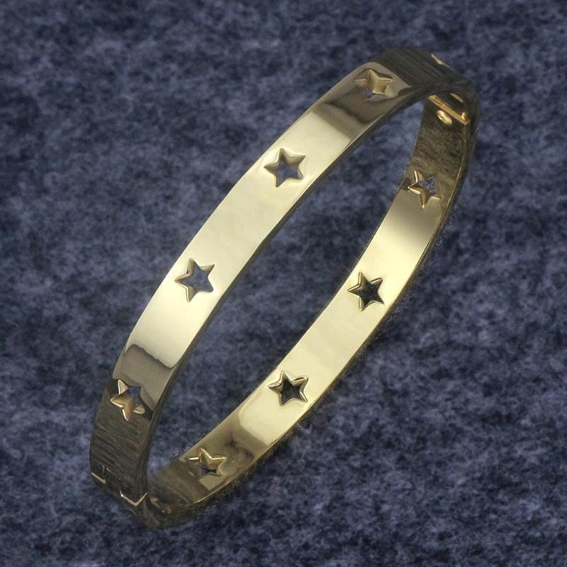 Chic Bracelet Wrist Jewelry Hollow Star Bangle Suitable for Fashionable Outfit
