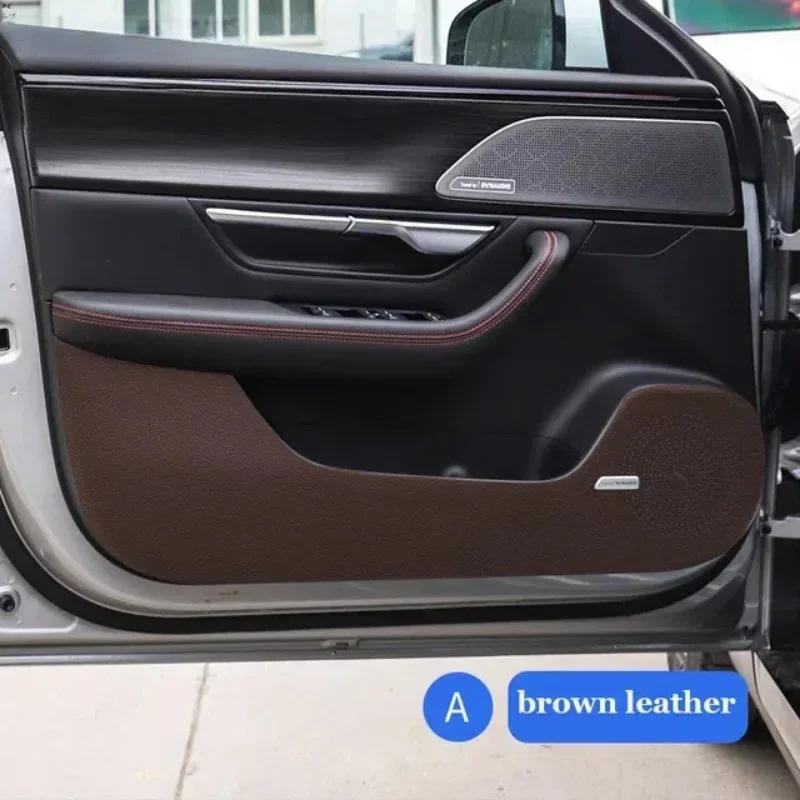 For Xpeng P7 2022 2023 2024 4Pcs Car Door Anti Kick Protection Pad Panel Alcan Tara Suede Auto Doors Anti-Dirty Cover Sticker