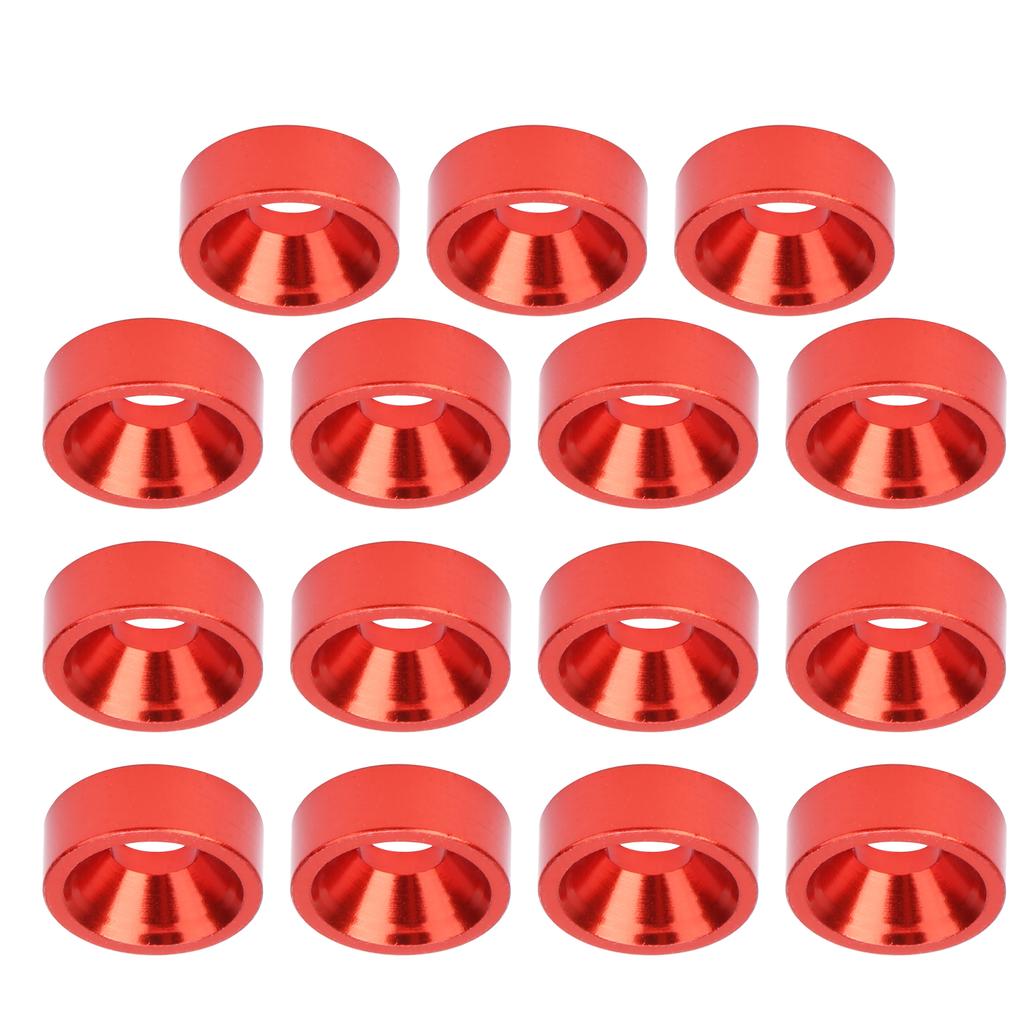 15pcs M3 Countersunk Screw Washer Aluminium Alloy Concave Gasket Fit for RC ModelRed