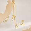 Light Luxury Snake Chain Adjustable Necklace Fashionable Y2K Pearl Heart Pendant Long Neckpiece