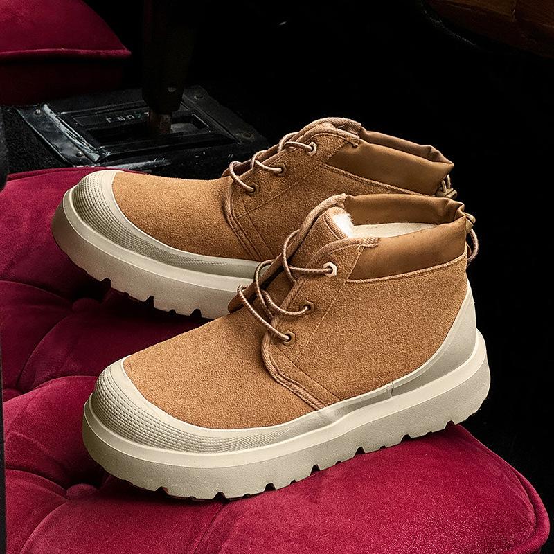 

Snow boots winter fleece fur integrated non-slip fleece thickened waterproof cotton shoes autumn medium tube short boots 39