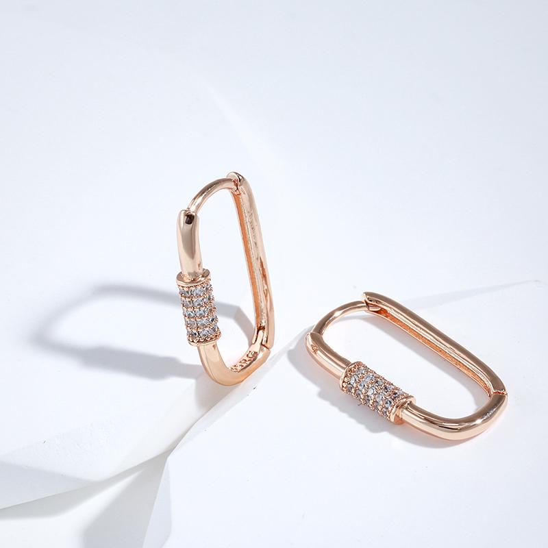 Boucles d'oreilles créoles minimalistes pour femmes, bijoux quotidiens de fête en Zircon multicouche