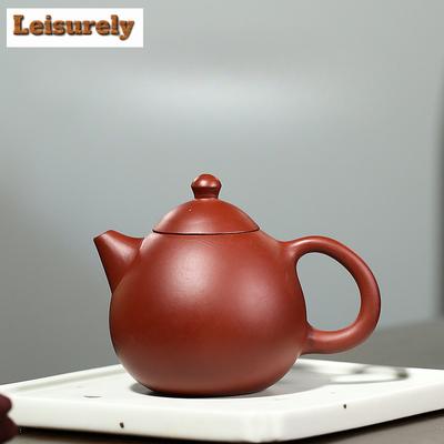Teiere in Argilla Viola Yixing di Alta Gamma da 220 ml Teiere Artigianali Fatte a Mano a Forma di Uovo di Drago Argilla Dahongpao Grezza Bollitore per Tè Set da Tè Zisha