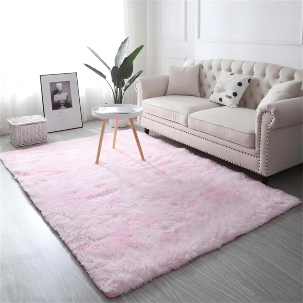 Tie-Dye Plush Carpet 1.3x2FT Living Room Soft Girls Bedroom Bed Blanket Children's Room Decorative Non-Slip Floor Mat