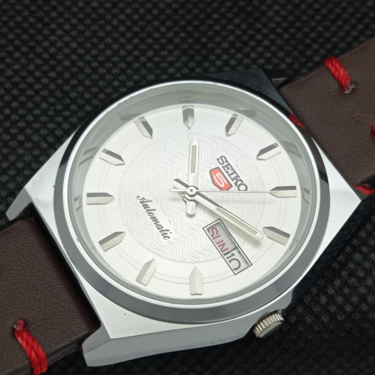 MONTRE VINTAGE SEIKO 5 AUTO 6309A JAPON ARGENT POUR HOMMES REMIS À NEUF 593c-a314838-2