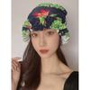 Womens Swim Cap for Long Hair Cute Korean Style Colorful Fabric Design Elegant Beach Photography Hot Spring Swimming Cap
