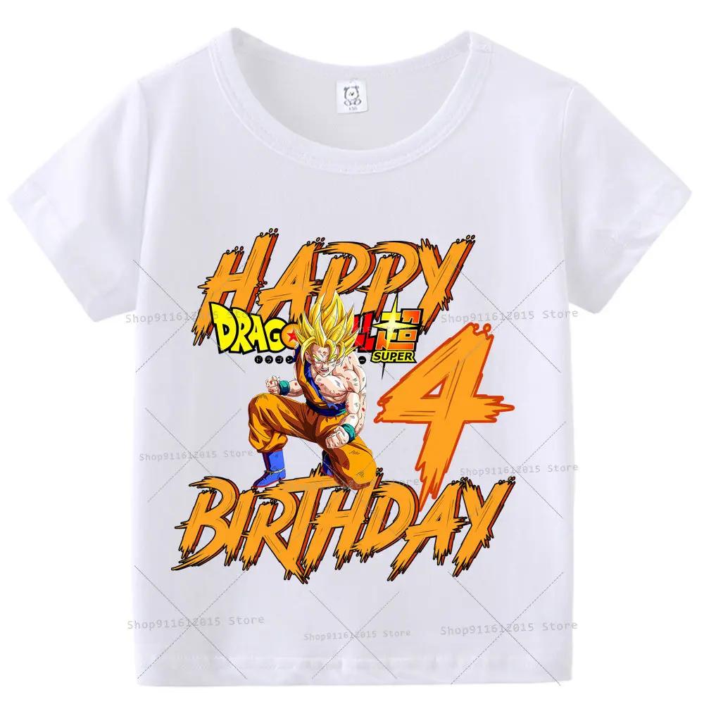 Boy Number T Shirt Kids Birthday Clothes Anime Cartoon Toddler Short Sleeve Tops Summer Casual Children Cotton Tee