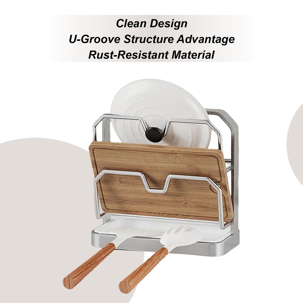 Pot Lid Organizer Pan Lid Holder Space Saving Pot Top Rack For Kitchen Countertop Dining Restaurant Cabinet Sink Pantry Home