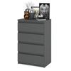 Chest of Drawers Matte Gray 60 CM TV Cabinet Furniture for Living Room Bedroom