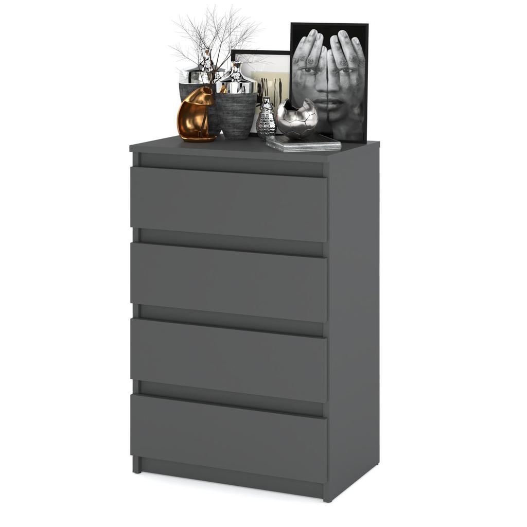 Chest of Drawers Matte Gray 60 CM TV Cabinet Furniture for Living Room Bedroom
