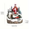 1pc Rotating Christmas Village Train House with LED-Lit Music Box - Resin Miniature Train Suitable for Tabletop Display,(No Batteries Included)