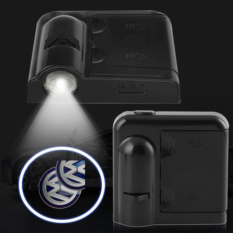 2pcs Wireless HD Courtesy Lamp Car Door Projector Welcome Light For Volkswagen VW RLine R Golf Amarok T5 Phaeton ID3 Tiguan GTI