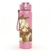 1PC Brown Rabbit Sitting Cute Print 750ml Color Plastic Sports Water Bottle Leakproof Flip Straw Lid Suitable for Sports Office Home Use