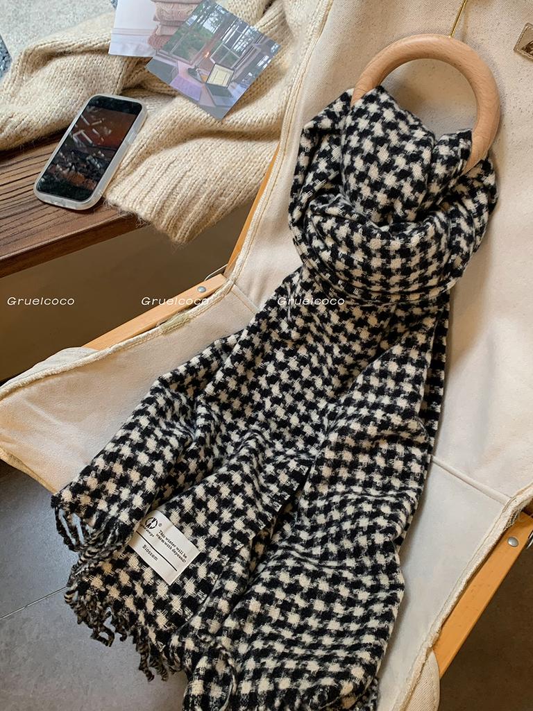Xiaomi fall/winter cozy faux cashmere scarf - women's warm retro long shawl, korean style ins cold weather neck warmer for men