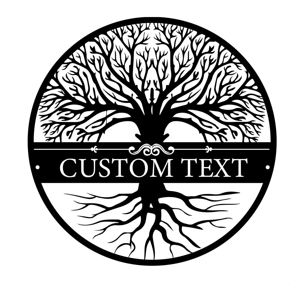 Metal Wall Art Tree of Life Family Name Sign Home Decor Wall Hangings