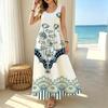 U-Neck Sleeveless Maxi Dress,Lightweight Loose Fit Elegant Dress,Versatile for Vacation,Daily Wear & Outdoor Activities