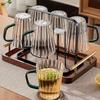 Deer Color 2L Striped Glass Pitcher and 4 Mugs Set