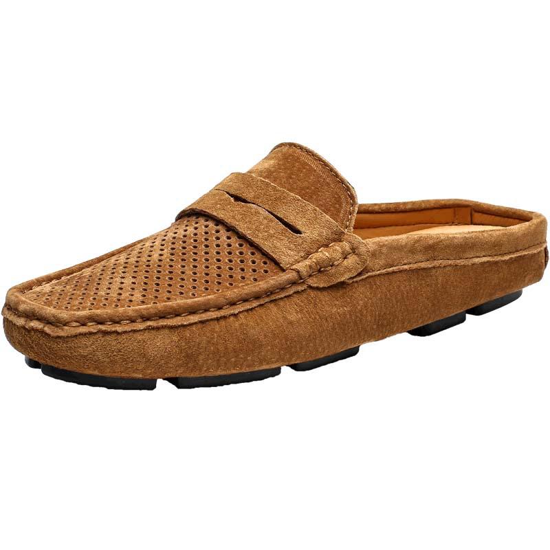 Men s Plus Size Genuine Leather Slip-On Breathable Casual Loafers 42