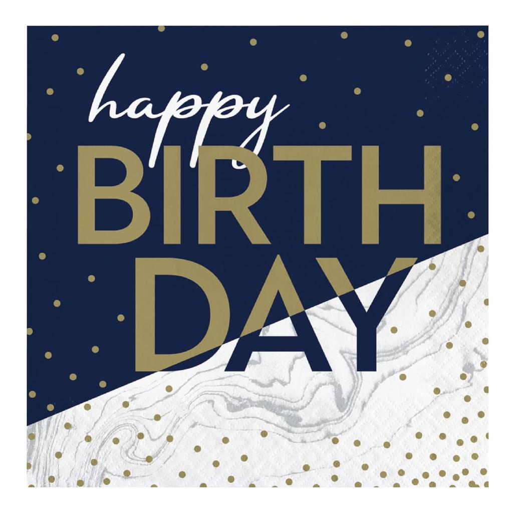 Floso Paper Happy Birthday Napkins (Pack of 15)