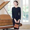 Women's New Chinese Style Dark Blue Professional Suit Set