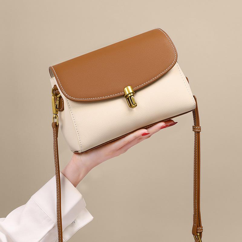 2025 New Women's Bag Crossbody Bag Small Square Bag Genuine Leather Shoulder Bag Versatile High-end Small Bag