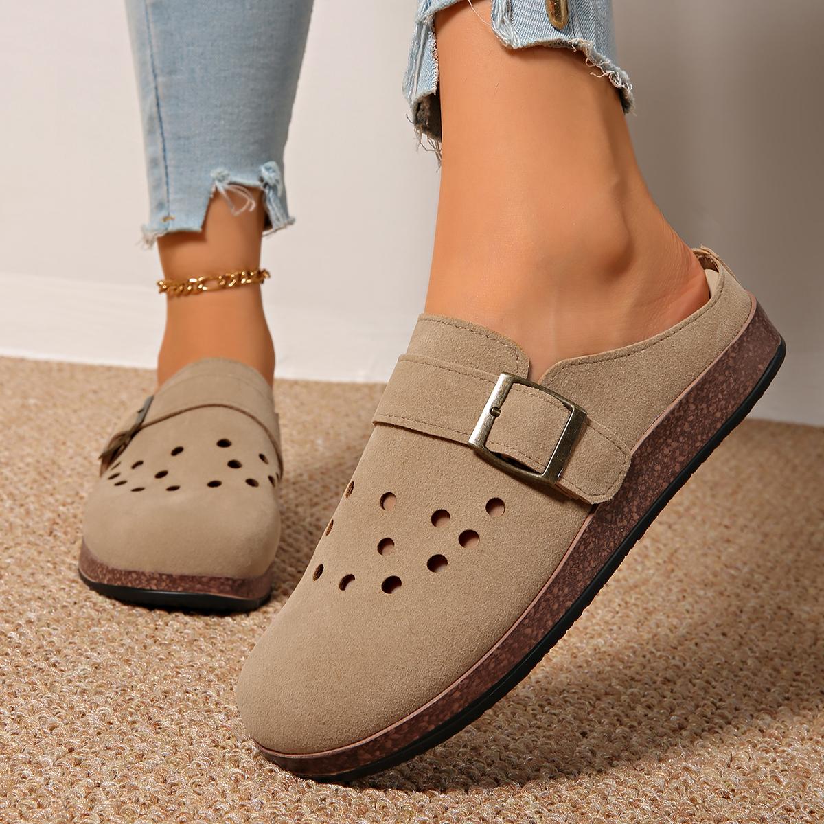 

Модные женские сандалии летние нескользящие уличные с закрытым носком регулируемая кнопка с воздушным эффектом шлепанцы мюли на толстой подошве мягкие перфорированные туфли балетки 35 абрикосовый