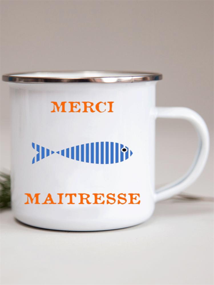 Französische Emailletassen mit Blumendruck Kreative Kaffeetasse Milch Wein Bier Getränk Saftbecher Schule Zuhause Henkel Trinkgeschirr Lehrergeschenke