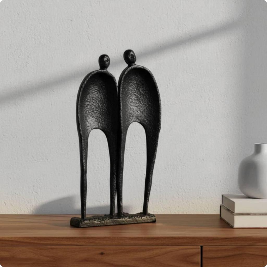 Metal Human Figure Statue Artistic item Piece Abstract Art Fine Workmanship Couple