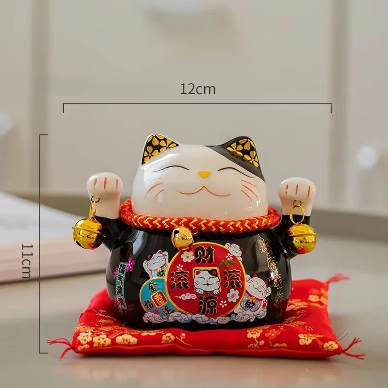 4.5 inch lucky cat creative ceramic home decoration small lucky cat piggy bank piggy bank car  living room decoration  angel