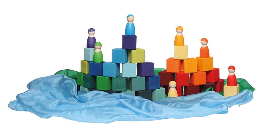 Grimms Rainbow Cubes, Small, 36 pieces (GM43110) [For ages 1 and up]