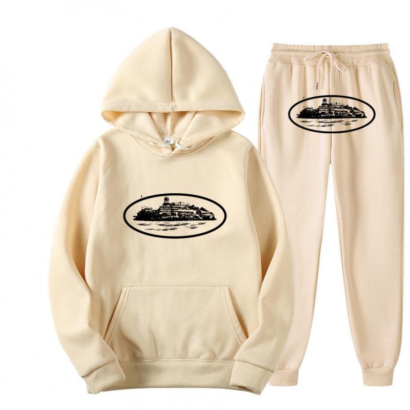 Cortei Devil Island Printed Hoodie High Street Men s Trendy Sports Set M